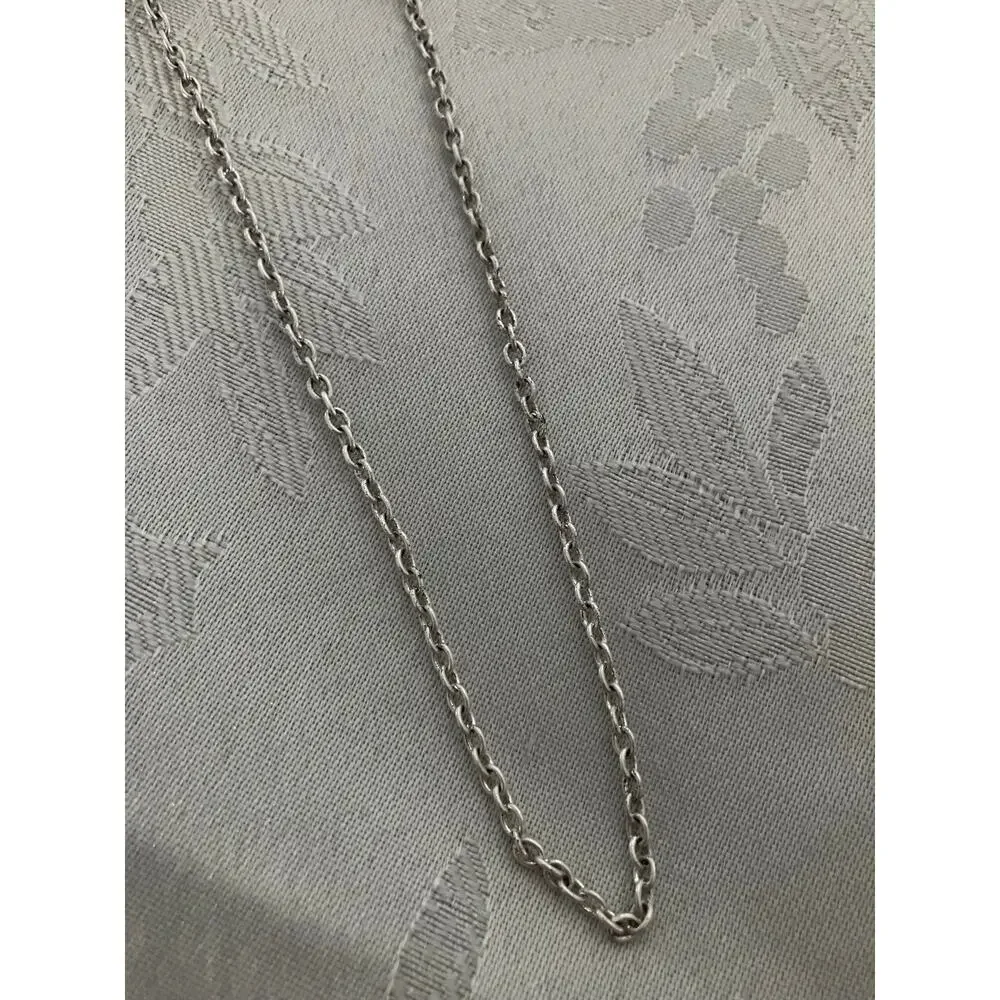 Dana Buchman Long Silver Tone Black Rhinestone Station Necklace 32 Inch